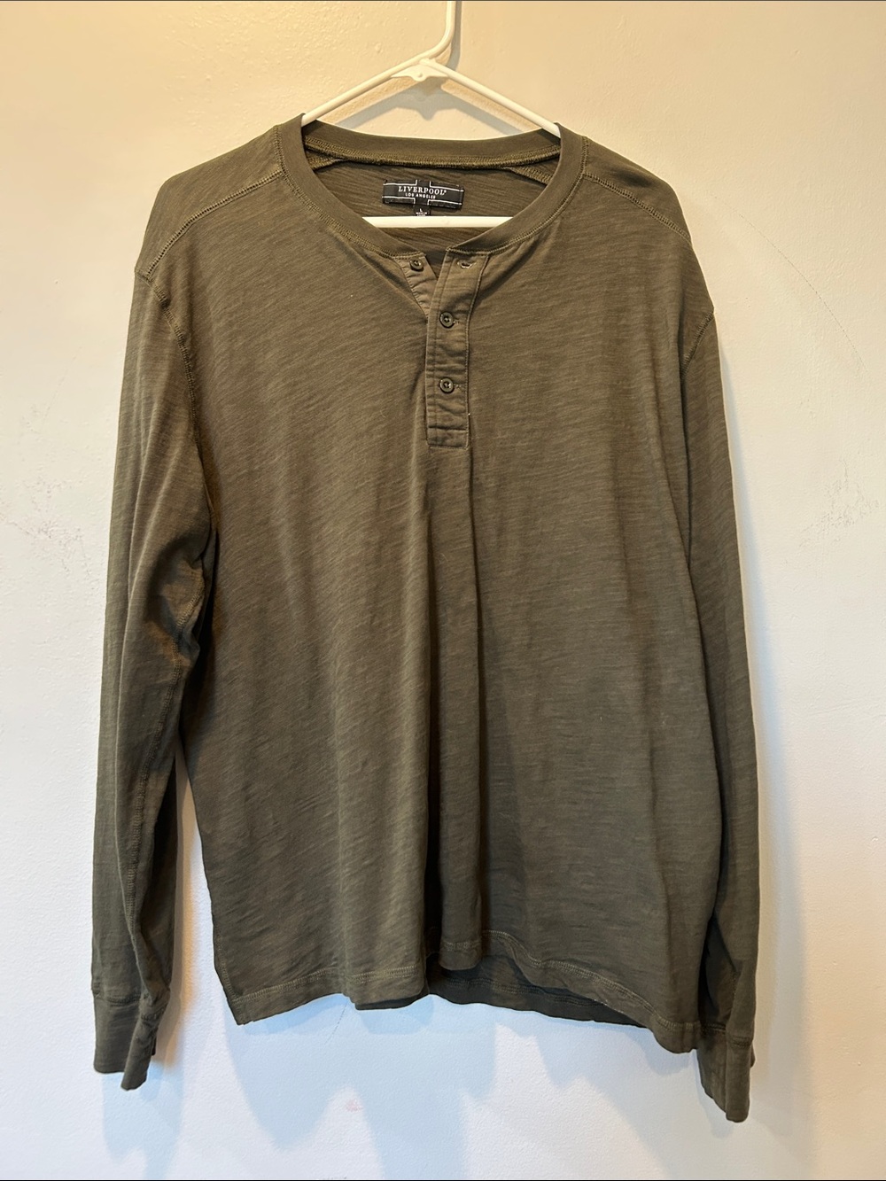 Liverpool Olive Long-Sleeve Henley Shirt